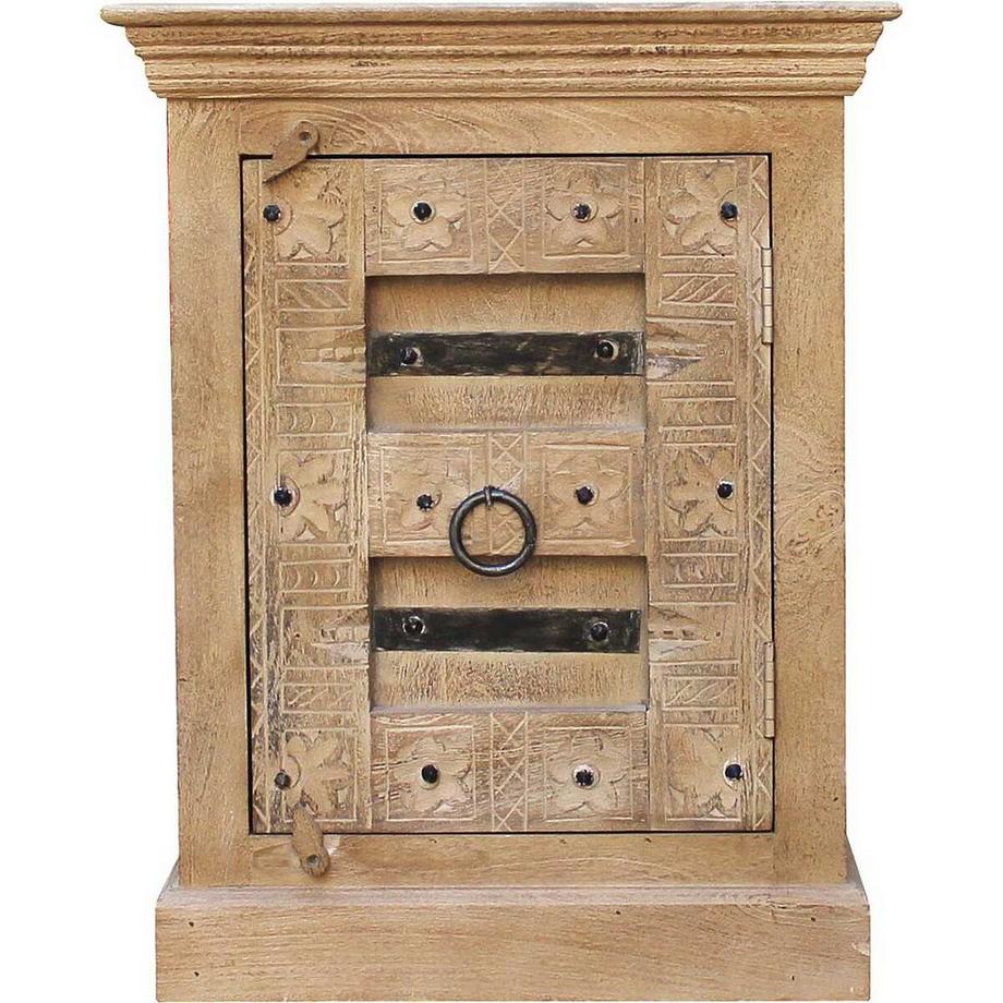 mutoni Table de nuit Zoprax bois de manguier naturel 70  