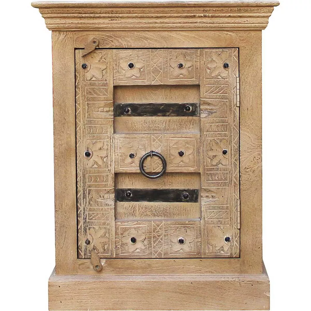 mutoni - Table de nuit Zoprax bois de manguier naturel 70, One Size, Marron