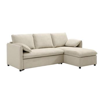 Ecksofa mit Schlaffunktion - Ecke wechselbar - Stoff - Beige - ALPARETO