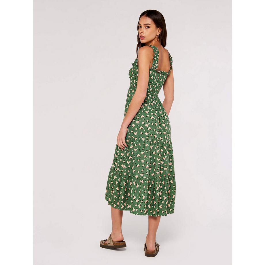 APRICOT Robe midi smockée à fleurs  