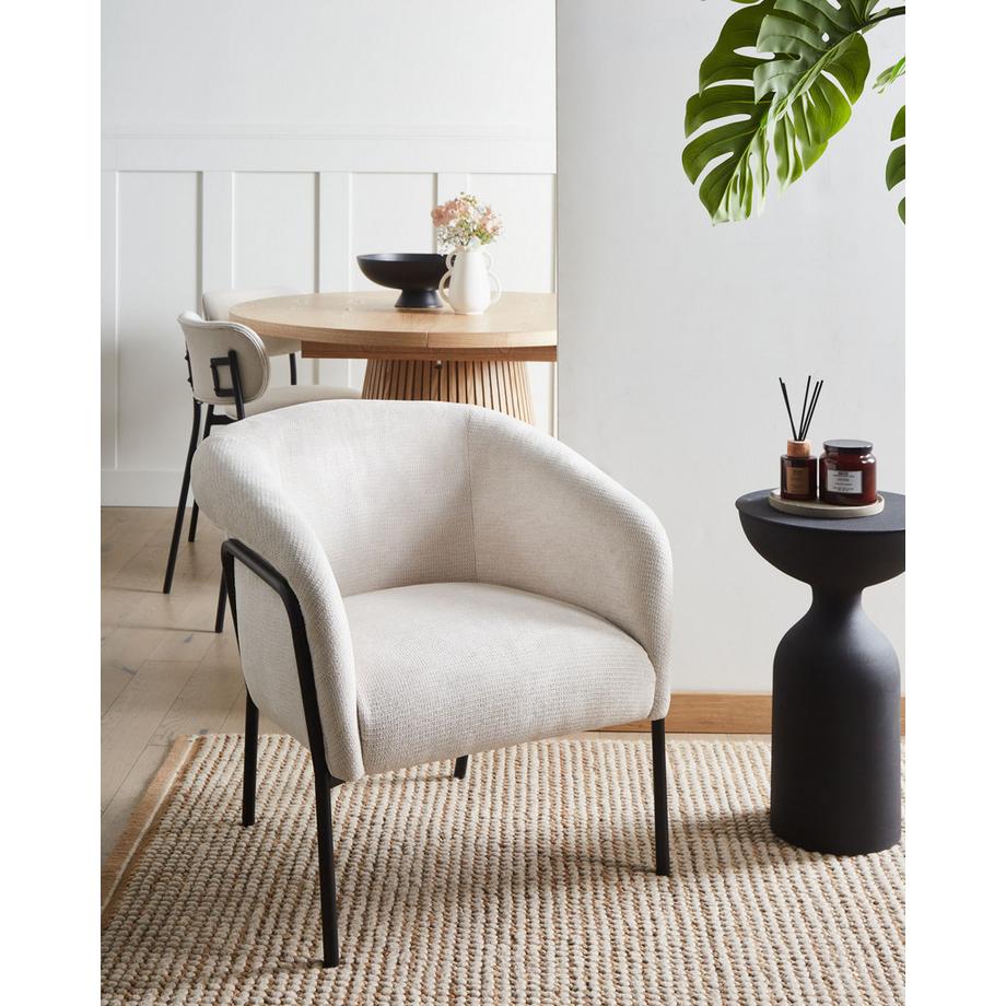 Beliani Fauteuil en Tissu Scandinave KROSSEN  