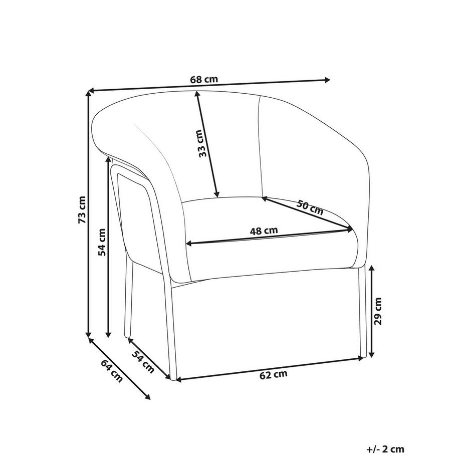 Beliani Fauteuil en Tissu Scandinave KROSSEN  