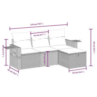 VidaXL set divano da giardino Polirattan  