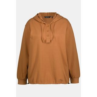 Ulla Popken  Hoodie, cordon, boutons sur la capuche, oversized, manches longues 