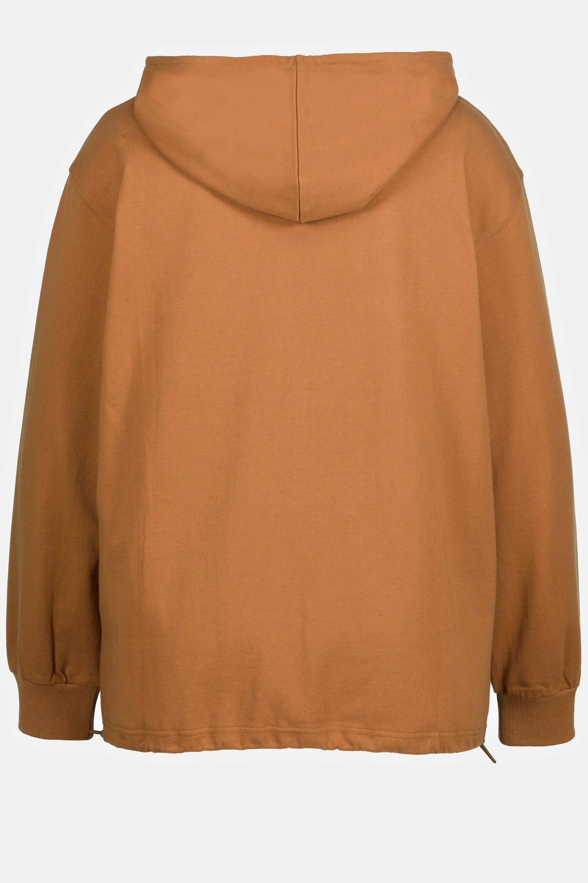 Ulla Popken  Hoodie, cordon, boutons sur la capuche, oversized, manches longues 