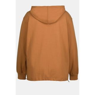 Ulla Popken  Hoodie, cordon, boutons sur la capuche, oversized, manches longues 