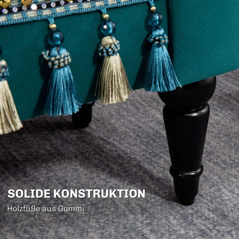 Northio Panca imbottita di lusso con aspetto velluto, per soggiorno; Camera da letto, grigia 117 x 40 x 58 cm  