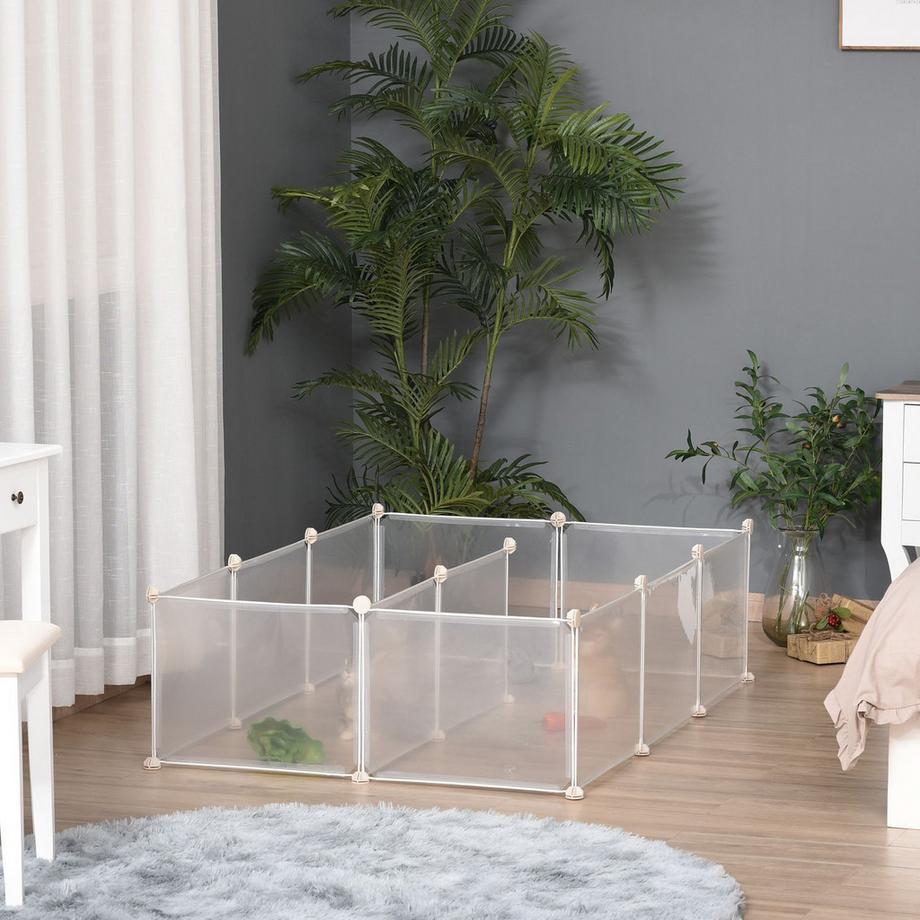 Northio  Enclos Extérieur Enclos En Maille Diy Pour Petits Animaux 12 Panneaux Intérieur Blanc 105X105X45Cm 