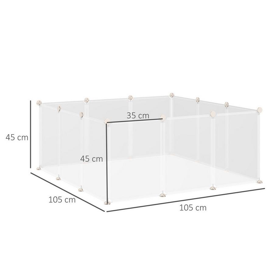 Northio  Enclos Extérieur Enclos En Maille Diy Pour Petits Animaux 12 Panneaux Intérieur Blanc 105X105X45Cm 
