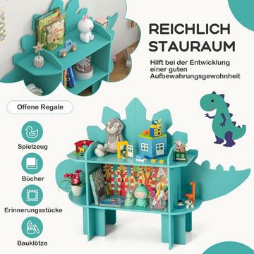 Dinosaurier Bücherregal für Kinder Spielzeug-Aufbewahrungsorganisator mit offenen Regalen