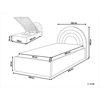 Beliani Bett mit Stauraum aus Polyester Retro ANET  