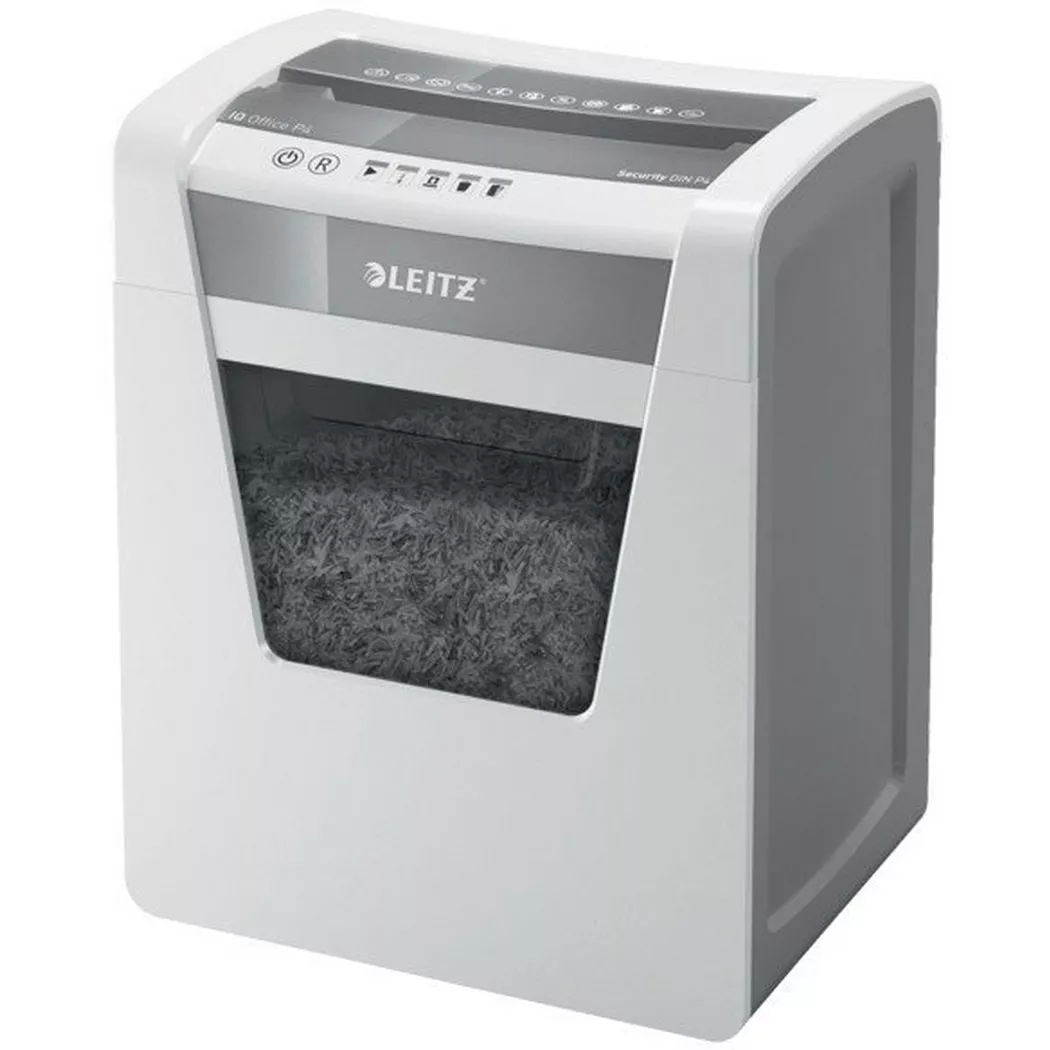 Leitz – Aktenvernichter IQ 8003-20-00 Office, P-4, 23lt, Weiss Bunt