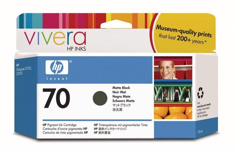 Hewlett-Packard  HP Tintenpatrone 70 schwarz matt C9448A DesignJet Z2100/3100 130ml 