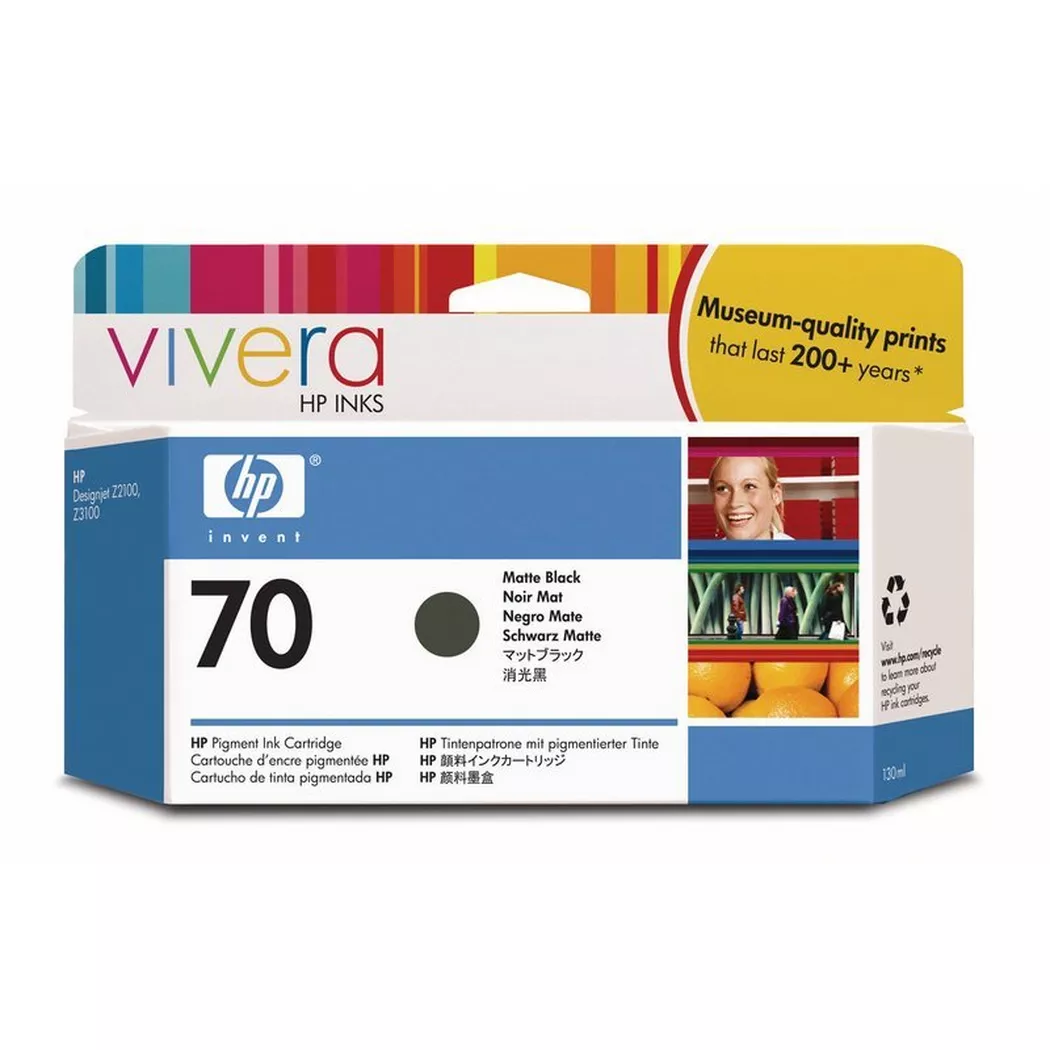 Hewlett-Packard – HP Tintenpatrone 70 schwarz matt C9448A DesignJet Z2100/3100 130ml, One Size