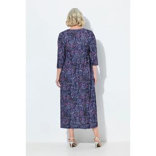 Ulla Popken Robe en jersey coupe évasée Col en V Manches 3/4  