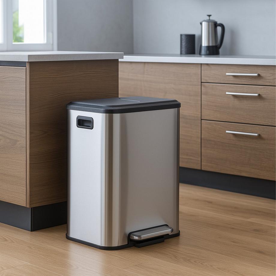 Northix Pattumiera da cucina a doppio scomparto  