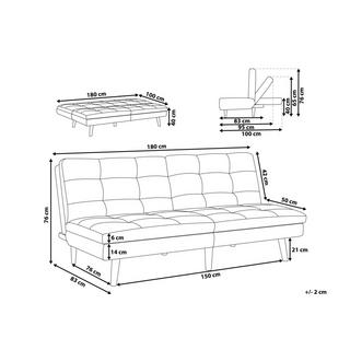 Beliani Divano letto en Poliestere Scandinavo RONNE  