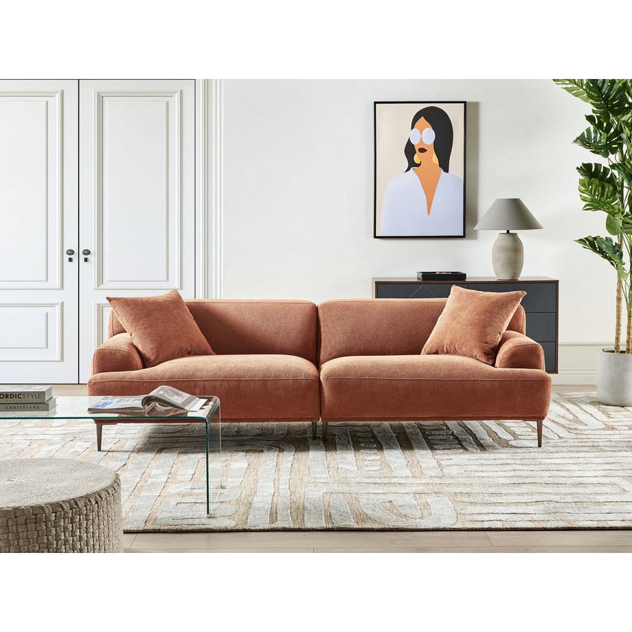 Beliani 3 Sitzer Sofa aus Stoff Rustikal MATILA  