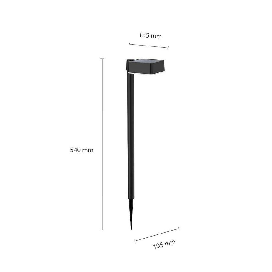 Philips Lighting Lampe Philips Outdoor Solar Vynce Spiess 1.5W, capteur de lumière du jour, carré, 2700 Kelvin  