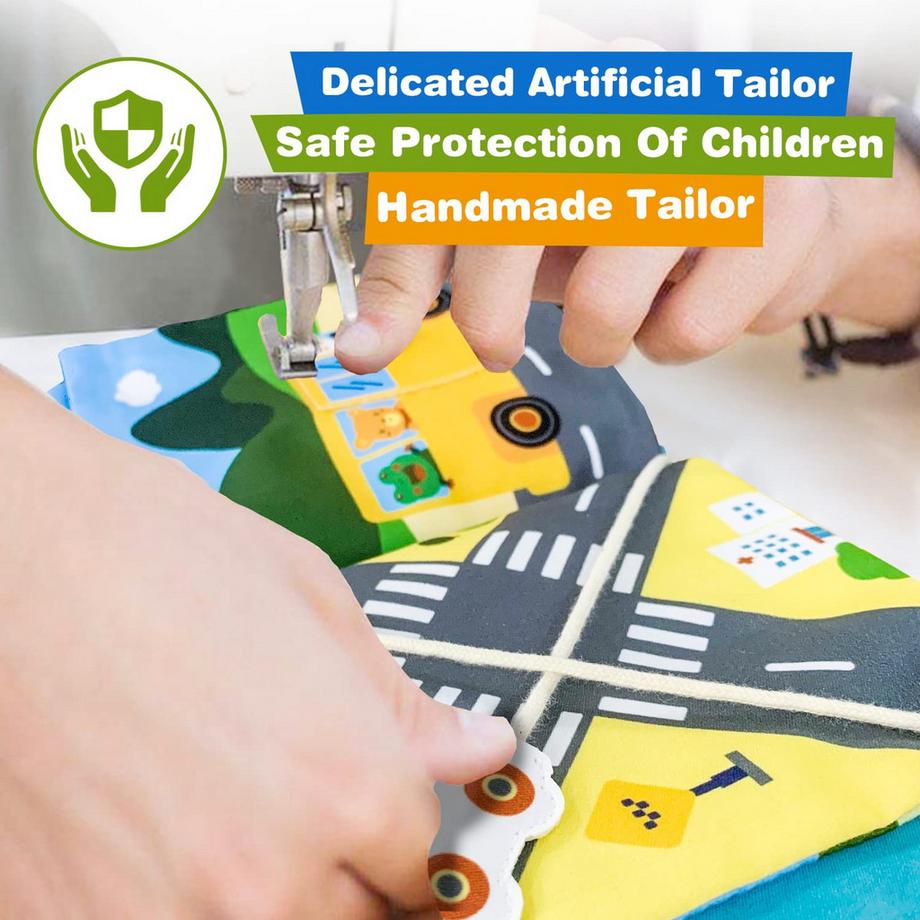 Activity-board  Babybuch Baby Stoffbuch - 2 Stück Buch Babyspielzeug - 3D Bilderbuch Stoffbücher Fühlbuch 