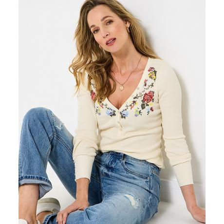 Joe Browns Exquisit Besticktes Henley-Oberteil  