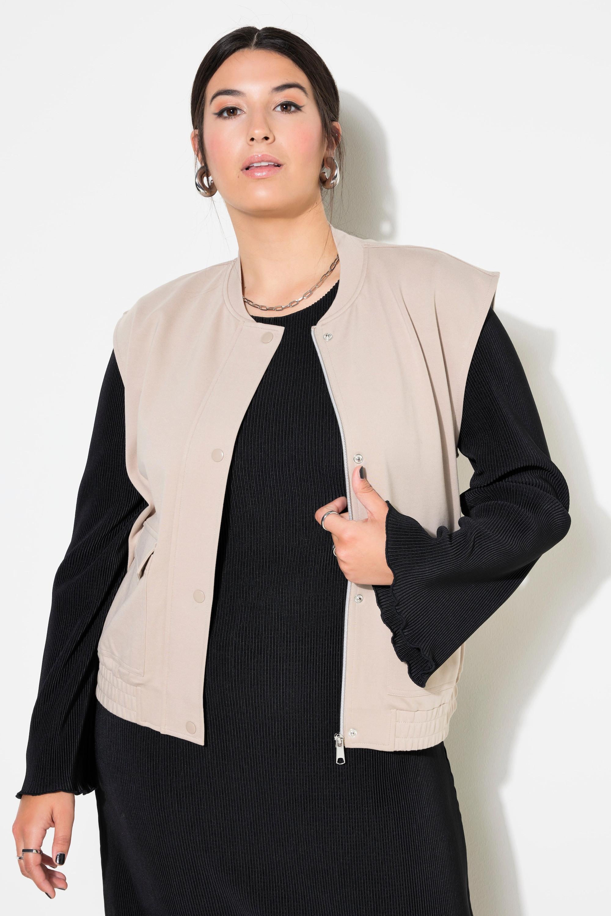 Studio Untold  Jersey-Weste, kurzer Boxy Shape, verdeckter Zipper 