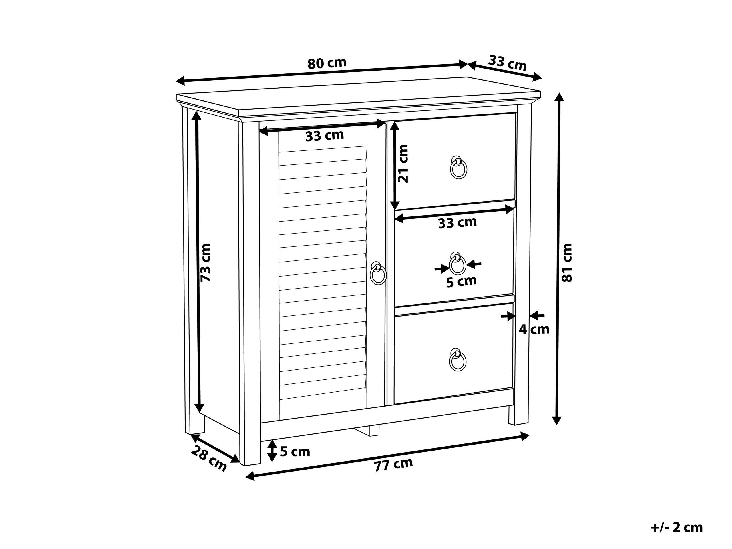 Beliani Sideboard aus MDF-Platte Rustikal KIRKLAND  