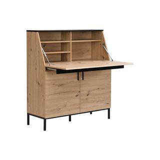 Vente-unique Schreibtisch mit 2 Türen - MDF - Naturfarben & Schwarz - MALEDA  