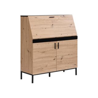 Vente-unique Schreibtisch mit 2 Türen - MDF - Naturfarben & Schwarz - MALEDA  