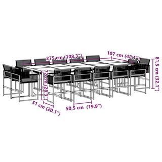 VidaXL Garten essgruppe poly-rattan  