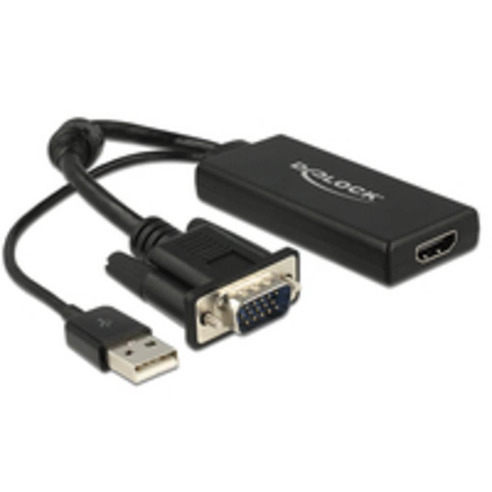 DeLock  VGA / HDMI Adattatore [1x Spina VGA - 1x Presa HDMI] Nero 25.00 cm 