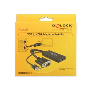 DeLock  VGA / HDMI Adattatore [1x Spina VGA - 1x Presa HDMI] Nero 25.00 cm 