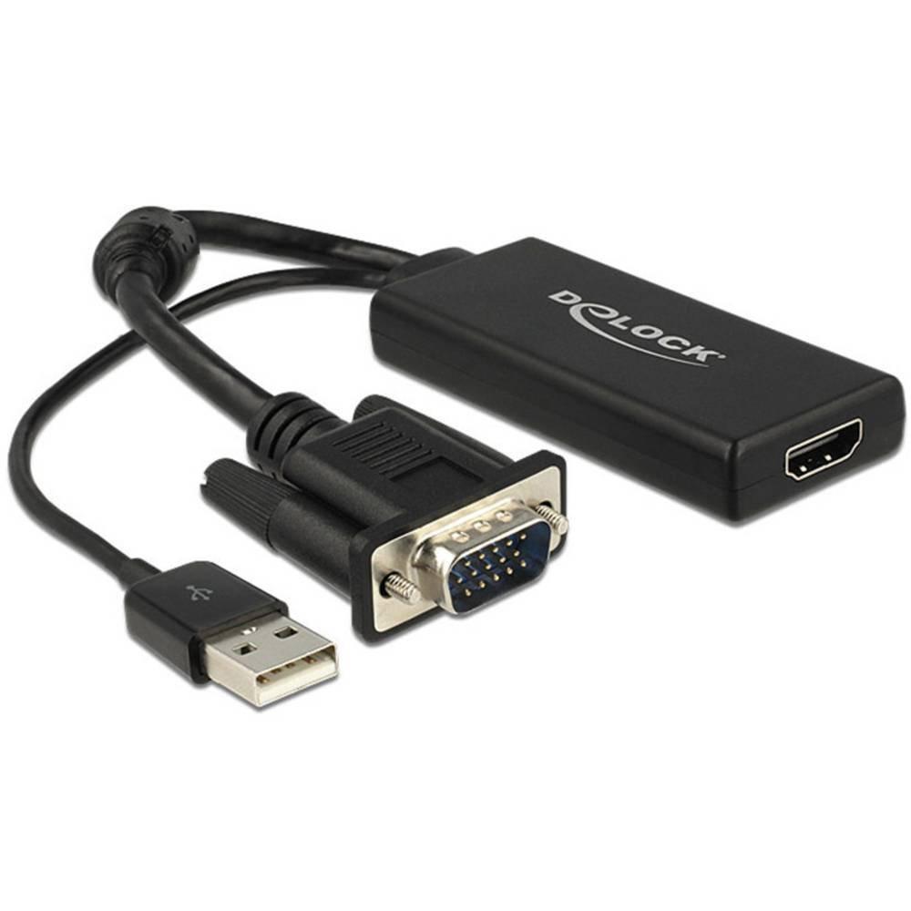 DeLock  VGA / HDMI Adattatore [1x Spina VGA - 1x Presa HDMI] Nero 25.00 cm 