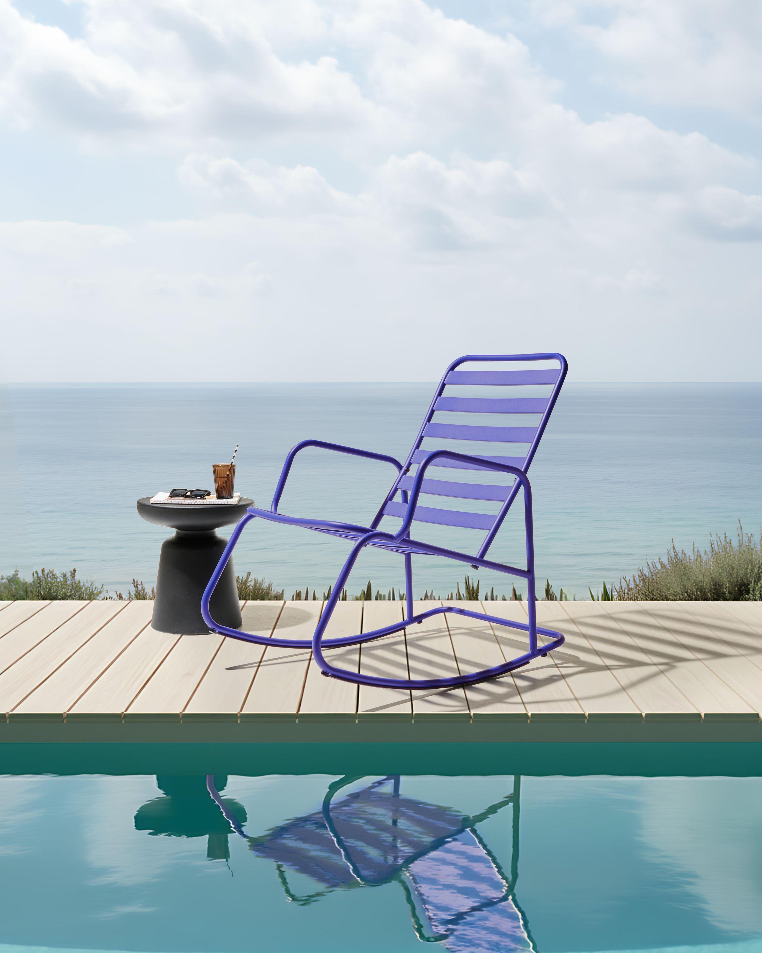 Beliani Sedia a dondolo da giardino en Alluminio Moderno TURI  