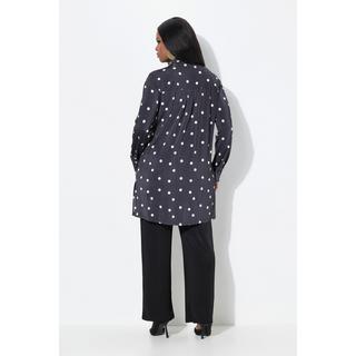 Ulla Popken Blusa lunga Slinky a pallini Colletto camicia Maniche lunghe  