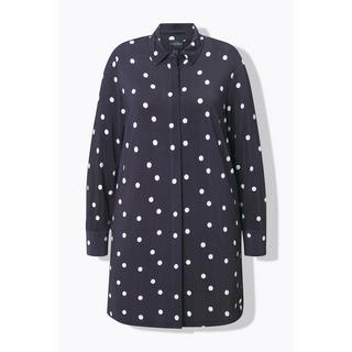 Ulla Popken Blusa lunga Slinky a pallini Colletto camicia Maniche lunghe  