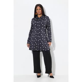 Ulla Popken Blusa lunga Slinky a pallini Colletto camicia Maniche lunghe  