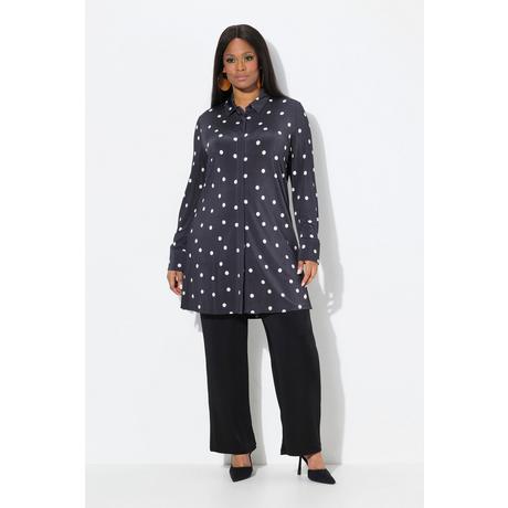 Ulla Popken Blusa lunga Slinky a pallini Colletto camicia Maniche lunghe  