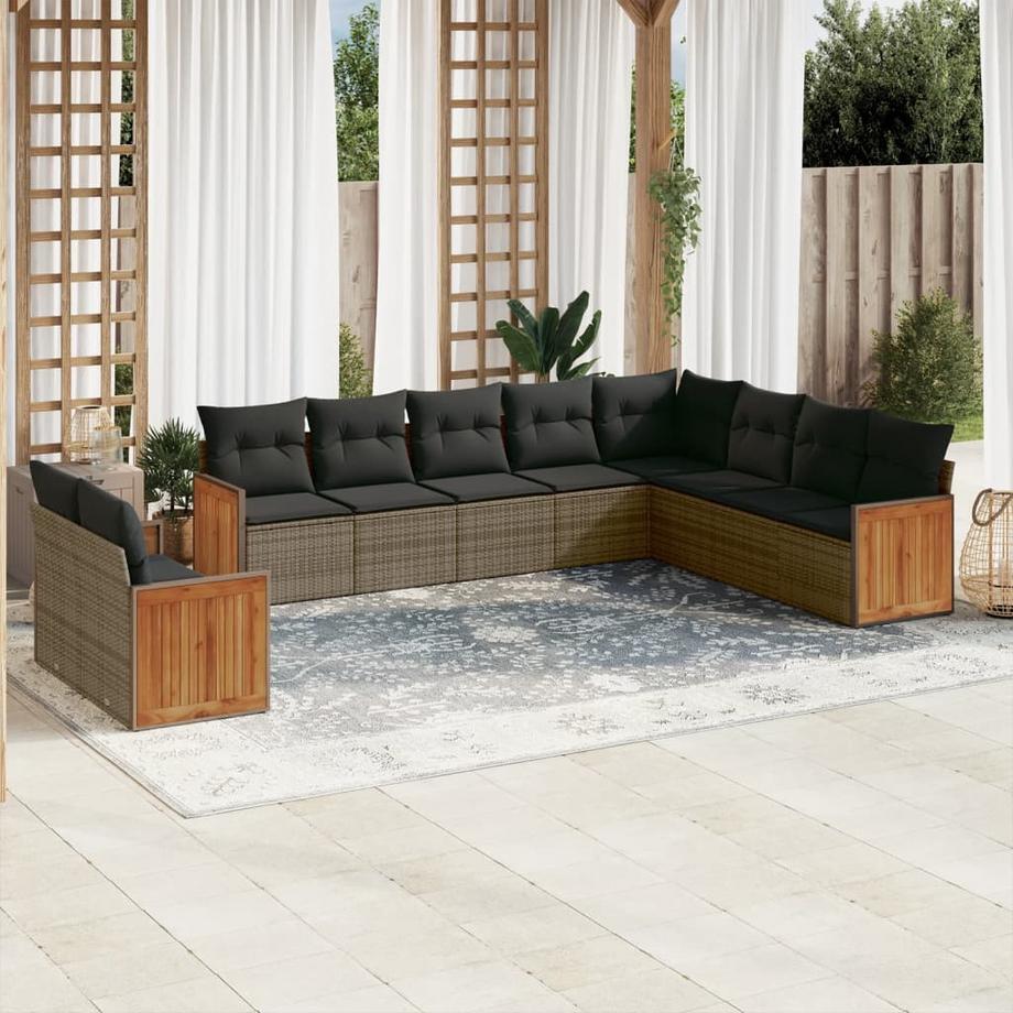 VidaXL set divano da giardino Polirattan  