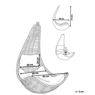 Beliani Sedia sospesa da fissare al soffitto en Rattan sintetico Boho ATRI II  
