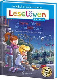 Leselöwen 2. Klasse - Alarm! Diebe im Freizeitpark! Möwenthal, Anni; Loewe Erstlesebücher (Hrsg.); Rupp, Dominik (Illustrationen) Copertina rigida 