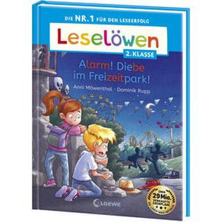 Leselöwen 2. Klasse - Alarm! Diebe im Freizeitpark! Möwenthal, Anni; Loewe Erstlesebücher (Hrsg.); Rupp, Dominik (Illustrationen) Copertina rigida 