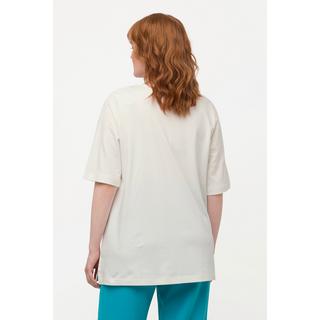 Ulla Popken  T-Shirt, A-Line, Rundhals, 1/2-Arm, Pima Cotton 