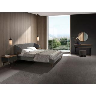 ANGEL CERDA Comodino in legno grigio scuro opaco, acciaio nero e piano in noce  