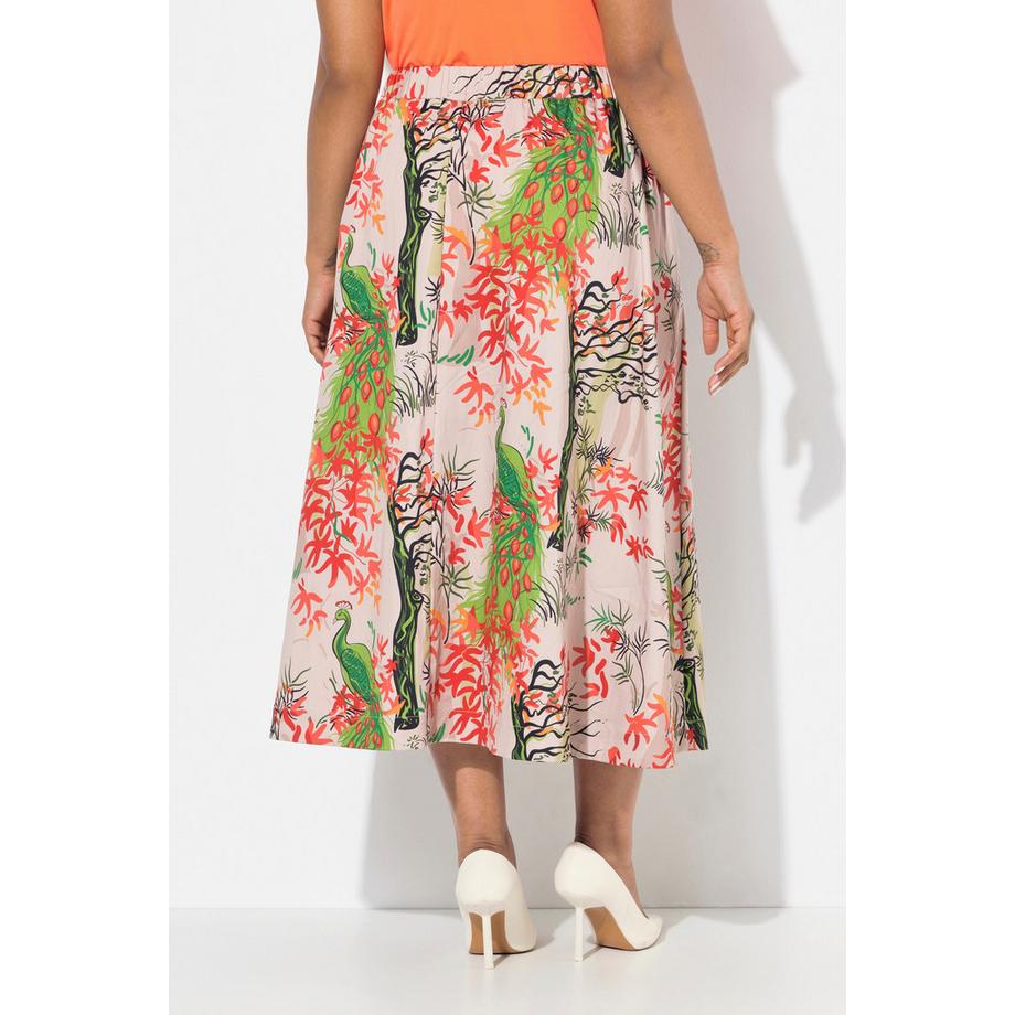 Ulla Popken Gonna stampa floreale linea A vita comoda  