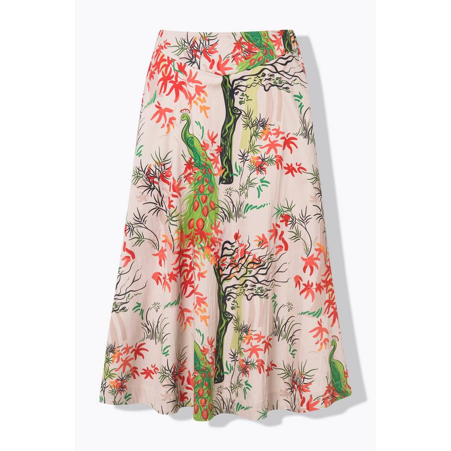 Ulla Popken Gonna stampa floreale linea A vita comoda  