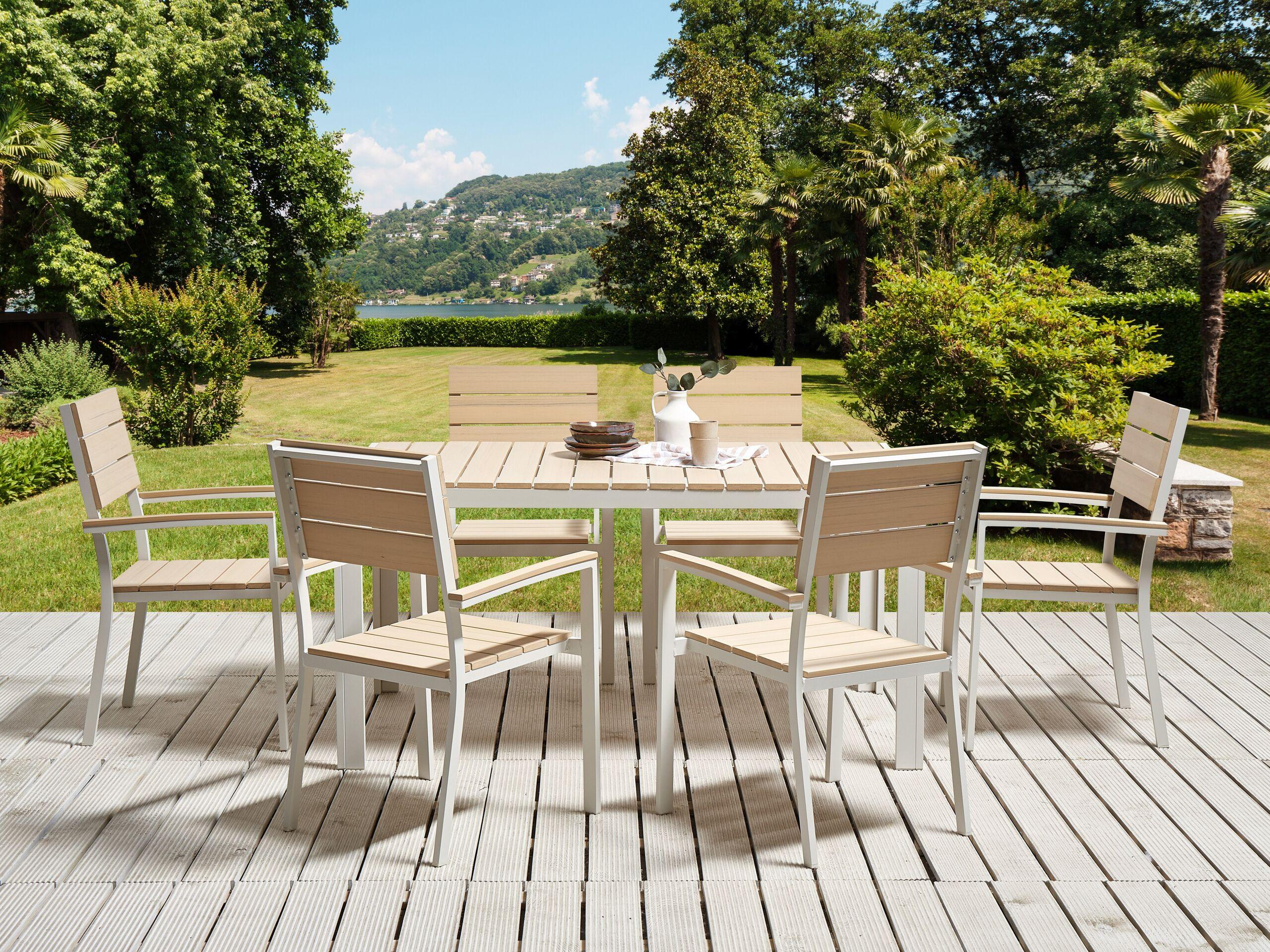 Beliani Set da pranzo da giardino en Legno plastico Moderno COMO  