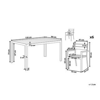 Beliani Set da pranzo da giardino en Legno plastico Moderno COMO  