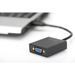 Digitus  Digitus Adaptateur vidéo USB 3 - VGA, résolution Full-HD jusqu’à 1080p, double écran 