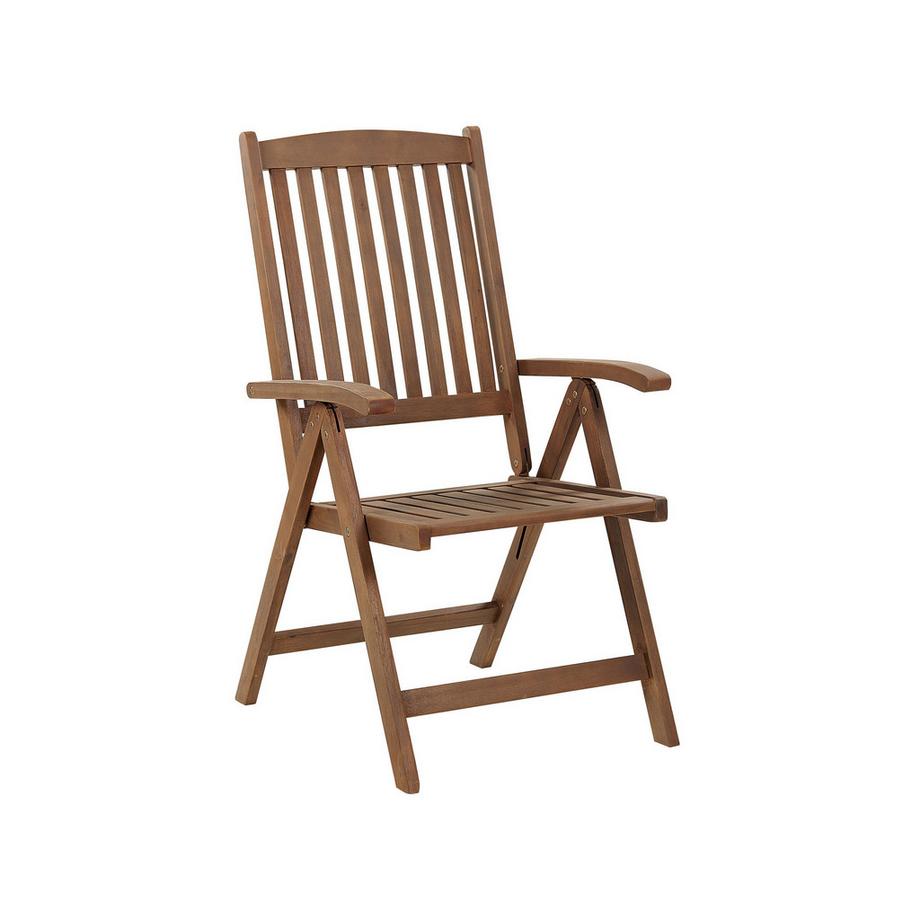 Beliani Set da pranzo per giardino con sedie en Legno d'acacia Rustico AMANTEA  